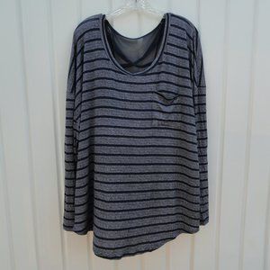 Self Esteem Blue White Stripe Plus Size 3X NWT